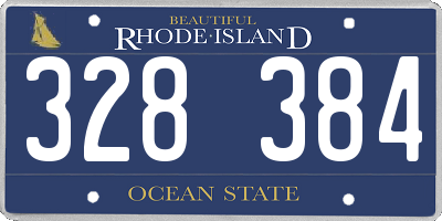 RI license plate 328384
