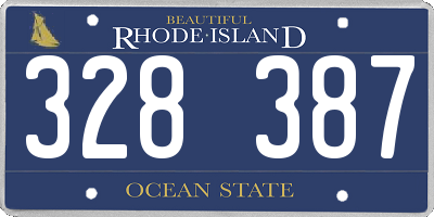 RI license plate 328387