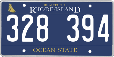 RI license plate 328394
