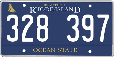 RI license plate 328397