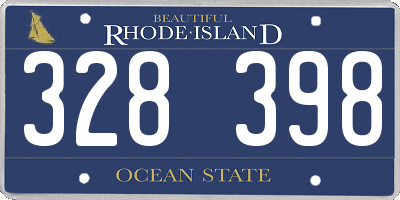 RI license plate 328398