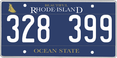 RI license plate 328399