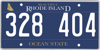 RI license plate 328404