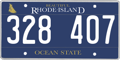 RI license plate 328407