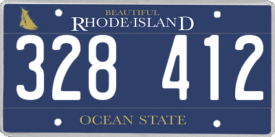 RI license plate 328412