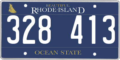 RI license plate 328413