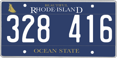 RI license plate 328416