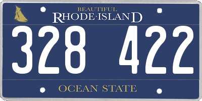 RI license plate 328422