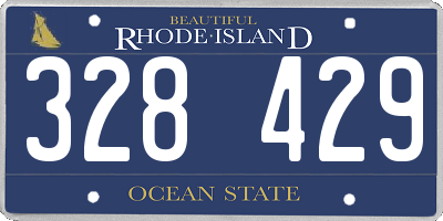 RI license plate 328429