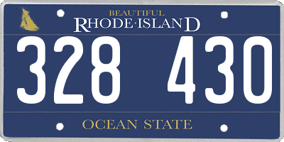 RI license plate 328430