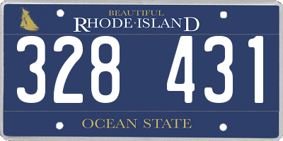 RI license plate 328431