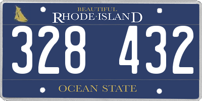 RI license plate 328432