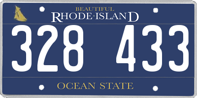 RI license plate 328433