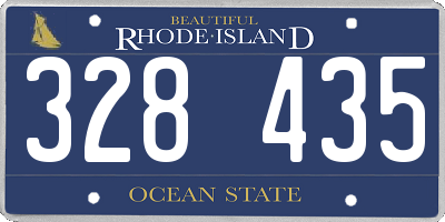 RI license plate 328435