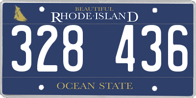 RI license plate 328436
