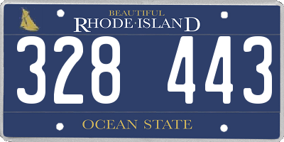 RI license plate 328443