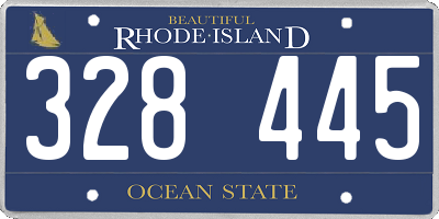 RI license plate 328445