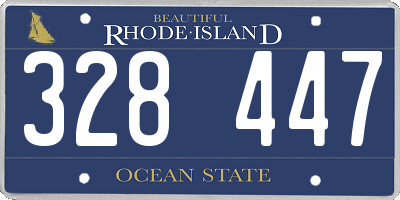 RI license plate 328447