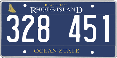 RI license plate 328451