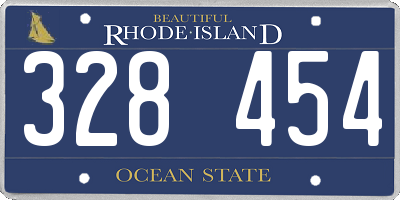 RI license plate 328454