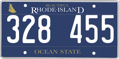 RI license plate 328455