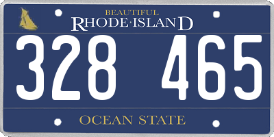 RI license plate 328465