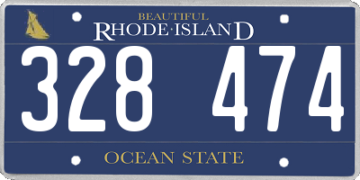 RI license plate 328474