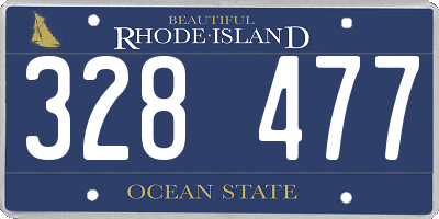 RI license plate 328477