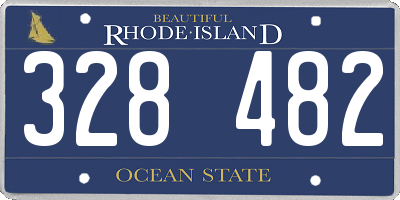 RI license plate 328482