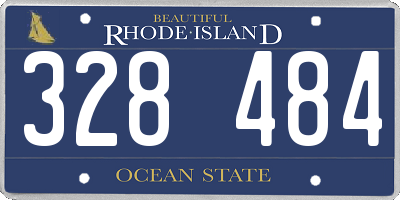 RI license plate 328484
