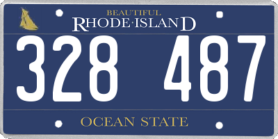 RI license plate 328487