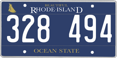 RI license plate 328494