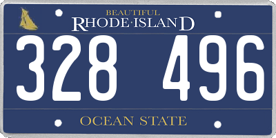 RI license plate 328496