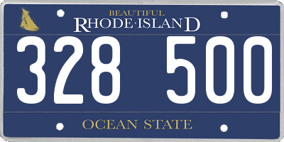 RI license plate 328500