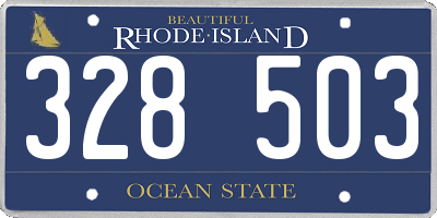 RI license plate 328503
