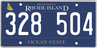 RI license plate 328504
