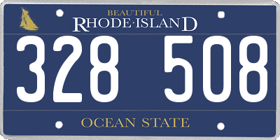 RI license plate 328508