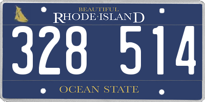RI license plate 328514