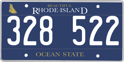RI license plate 328522
