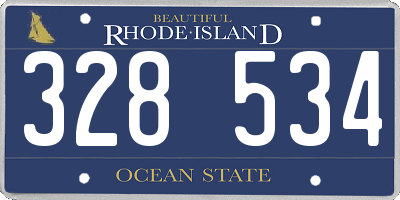 RI license plate 328534