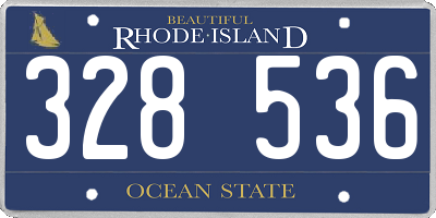 RI license plate 328536