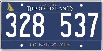 RI license plate 328537