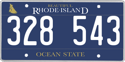 RI license plate 328543