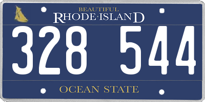 RI license plate 328544