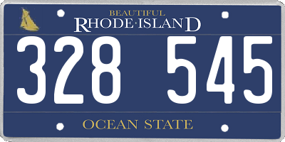 RI license plate 328545