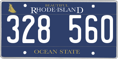 RI license plate 328560