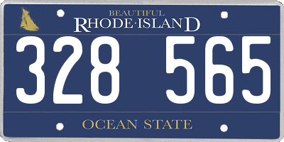 RI license plate 328565