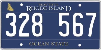 RI license plate 328567