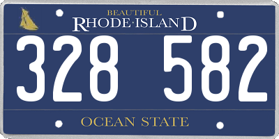RI license plate 328582