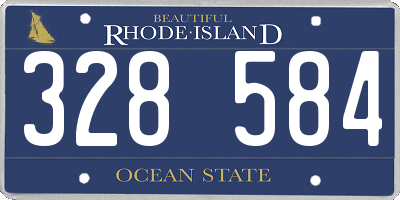 RI license plate 328584